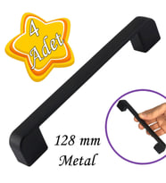 4 Adet Oval Marmara Kulp 128 mm Siyah Mutfak Kulpu Çekmece Dolap Kapak Kulbu Metal  Mobilya Dolabı K.