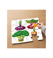Sevimli Sebze emojileri Tasarımlı 24 Parça Ahşap Çocuk Puzzle MPK0732