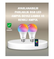 Mey İthalat® Akıllı 9W RGBW LED Ampul, tasaruflu romantik ışıklı