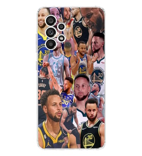 Samsung Galaxy A32 Uyumlu Steph Curry Kolaj Tasarımlı Şeffaf Telefon Kılıfı