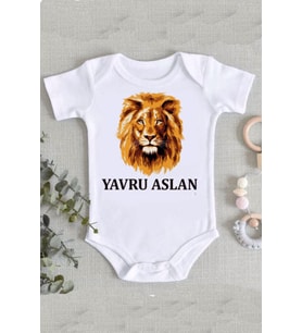 Yavru Aslan Organik Baskılı Zıbın Body