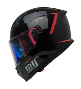 Motosiklet Kask Ece 22.R06 Güneş Vizörlü Full Face Motor Kaskı Stinger Parlak Siyah