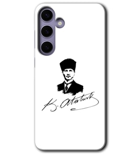 Galaxy S24 Kılıf HD Desen Baskılı Kılıf - Kemal Atatürk İmza