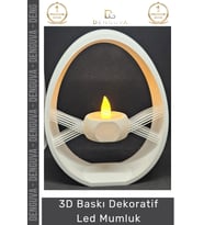 #Mumluk Modern Estetik Ev Hediyesi Ofis Tasarım Led Işıklı Masaüstü 3D Baskı Dekoratif Mumluk - 1 Ad