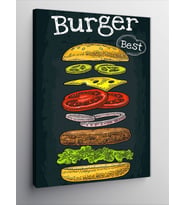 Kanvas Tablo Burger Temalı