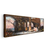 Yatay Panoramik Kanvas Tablo Finding Piksel Minecraft Tablosu Ev Ofis Salon Duvar Dekoru