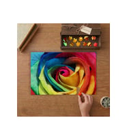 Rengarenk Gül Yakın Çekim Tasarımı 240 parça Ahşap Puzzle Ahşap Kutuda MP08971
