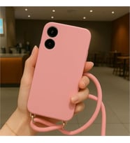 Coverzone Apple iPhone 16 Plus ile Uyumlu ?pli Boyun Ask?l? Silikon K?l?f Kadife ?� Yap?l? Dulcet Epiphany boyun �apraz as?labilen ?pli K?l?f Pembe