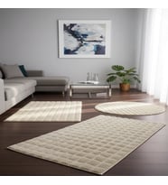 Banyo Paspası Krem Kaymaz Taban Peluş Bubble 50X50 cm