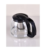 1250 Ml Çelik Süzgeçli Cam Demlik Siyah 8883