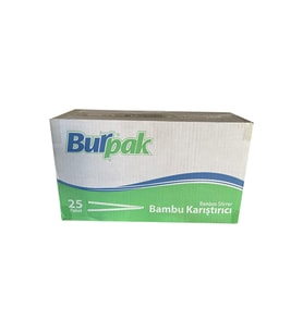 Burpak Tahta Ahşap Bambu Çay Kahve Karıştırıcı Çubuk Kaşık - 11 Cm. - 400 Adetlik 25 Paket