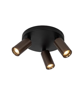 Siyah Kahve Üçlü Metal Spot Avize GU10 LED Hareketli Başlık Modern Tavan Işığı