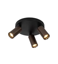 Siyah Kahve Üçlü Metal Spot Avize GU10 LED Hareketli Başlık Modern Tavan Işığı