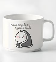Hava Soğuk Mu? Tasarımlı Porselen Kupa Nescafe Fincanı