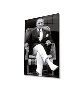 Miyrem Glasses Collection -A1^#  Atatürk Portresi Cam TabloCam Tablo (Çok Renkli)