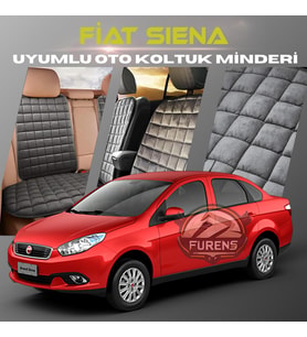 Fiat Siena Antrasit Renk Tay Tüyü Cepli & Terletmez Sırtlı Oto Koltuk Minder Seti - Koltuk Koruma Kılıfı (ÖN & ARKA TAM SET)