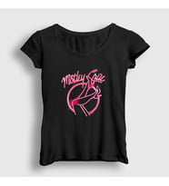Presmono Kadın Siyah Neon Mötley Crüe T-Shirt 384947tt