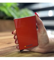 Mekanizmalı Kartlık Rfid Korumalı Alüminyum Otomatik Mekanizmalı Kredi Kartlık Renkli Metalik Nar Çiçeği (Nar Çiçekli)