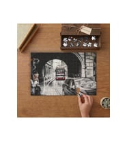 Kırmızı Tramvay Tasarımı 240 parça Ahşap Puzzle Ahşap Kutuda MP02874