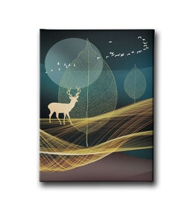 Golden Geyik Canvas Tablo MİND576