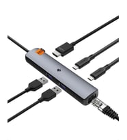 Spigen ArcDockPro 100W Güç Adaptörü 6in1 USB-C Multi Hub / Çoklayıcı 6 Port / 8k 60hz / Ethernet 2.5Gbps / Usb4 Gen3 / MacBook PD2302 Space Gray - ACA06193 Outlet