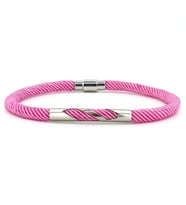PEMBE ÖRGÜ İPLİ METAL ÇENTİK MIKNATISLI ERKEK BİLEKLİK M027Q