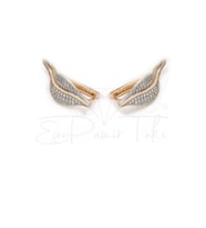 Zirkon Taşlı Rose Gold Renk Arı Küpe Seti