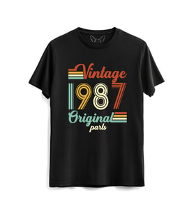 Vintage 1987 Original Parts Siyah Tshirt