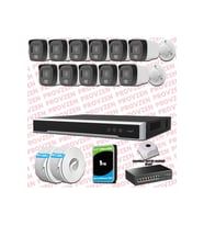 Provzen Hikvision 11 Kameralı IP Full HD Renkli Güvenlik Kamerası Mikrofonlu