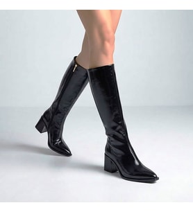 Kindep (Park Moda) Fermuarlı Kadın Çizme SİYAH CİLT