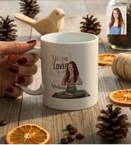 Kişiye Özel Karikatürlü Yoga Lover Motivasyon Kupa Bardak Doğum Günü Hediyesi
