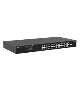 RUIJIE REYEE 24port RG-ES126FGS-LP 10/100 2-UPLINK 1-SFP 180W YÖNETİLEMEZ POE SWITCH