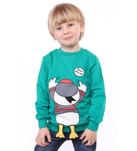 Toontoy Erkek Çocuk Baskılı Sweatshirt (Yeşil)