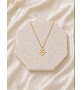 Kişiye Özel 925 Ayar Gümüş Minimalist Elmas Kolye (Gold)