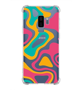 Samsung Galaxy S9 Plus  Köşe Korumalı Antişok Kapak Renkli Desen Tasarımlı Şeffaf Silikon Kılıf