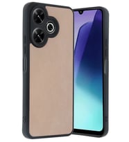 Redmi 13 4G Kılıf Aras Deri Kapak - Pudra