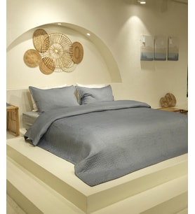 Koza Home Patara Mavi Çok Amaçlı %100 Pamuk Çift Kişilik Yatak Örtüsü 240x250 7504A