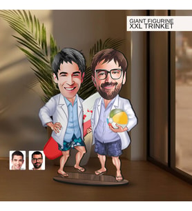 BK Gift Kişiye Özel Kankalar Karikatürlü Büyük Boy Ahşap Biblo-1 Arkadaşa Hediye , Sevgiliye Hediye, Kişiye Özel Biblolar
