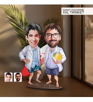 BK Gift Kişiye Özel Kankalar Karikatürlü Büyük Boy Ahşap Biblo-1 Arkadaşa Hediye , Sevgiliye Hediye, Kişiye Özel Biblolar