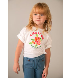 Mayoral Kız Çocuk Oversize Baskılı Tshirt Beyaz