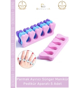 Özel Seri Yumuşak Esnek Oje Bulaştırmaz Parmak Ayırıcı Sünger Manikür Pedikür Aparatı 5 Adet