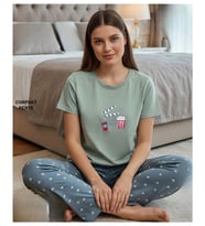 Mihra Kadın Compakt Penye Bisiklet Yaka Kısa Kol İnce Pijama Takımı 90784MY - 1 Adet
