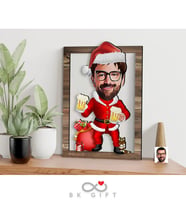 BK Gift Kişiye Özel Yeni Yıl Karikatürlü 3D Ahşap Tablo-5
