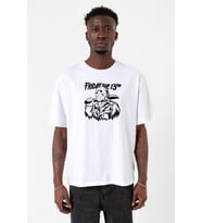 Friday The 13th Halloween Beyaz Erkek Oversize Tshirt