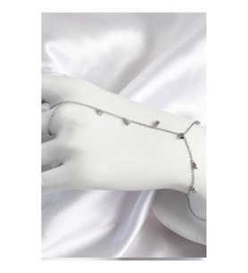 Pirinç Zirkon Taşlı Sallantılı Model Gümüş Renk Kadın Şahmeran - TJ-SN700 TG-V 9963