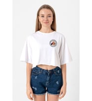 Popeye The Sailor Man Beyaz Kadın Crop Tshirt