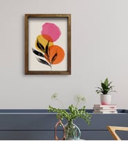 BK Gift Otel Odası Konseptli Doğal Masif Ahşap Çerçeveli Tablo 45x65cm-89
