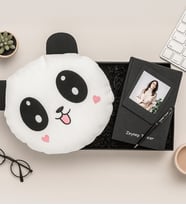 Kişiye Özel Fotoğraflı Çerçeve,Defter,Kalem Ve Panda Yastık Hediye Seti (STD)