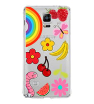 PrintiFy Samsung Galaxy Note 4 ile Uyumlu 1mm Slim Fit Water Color 5 Baskılı Şeffaf  Kılıf