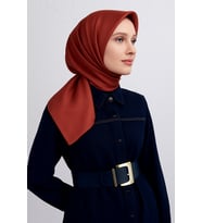 Armine Turuncu Düz Renk Sura İpek Eşarp 10D02 - 147